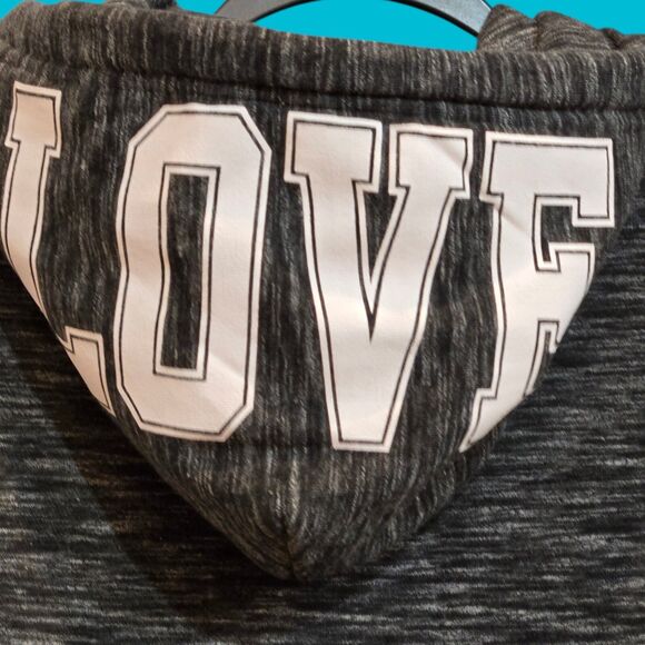 NEW Reflex Hoodie Ultra Soft Small Fleece Pullover "LOVE" Striped Sleeves Pocket - Picture 7 of 11